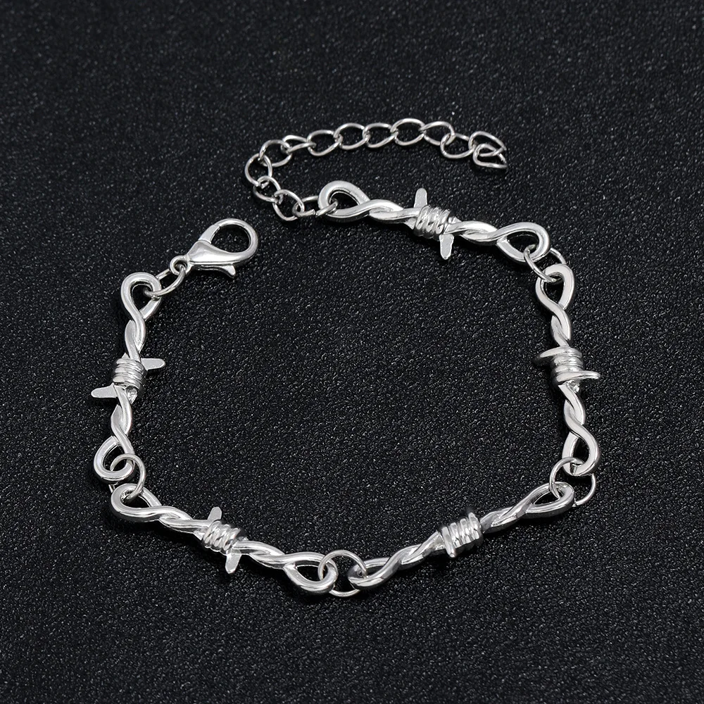 

Charmsmic Infinity Eight Sign Charm Bracelets Irregular Personality Geometric Shape Chain Bracelets Thorns Night Club Hip Hop