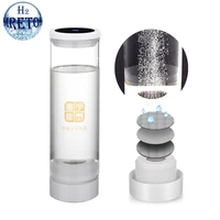 japanese craft titanium h2 electrolysis ionizer rich hydrogen water generator bottle orp alkaline maker 600ml glass drinking cup
