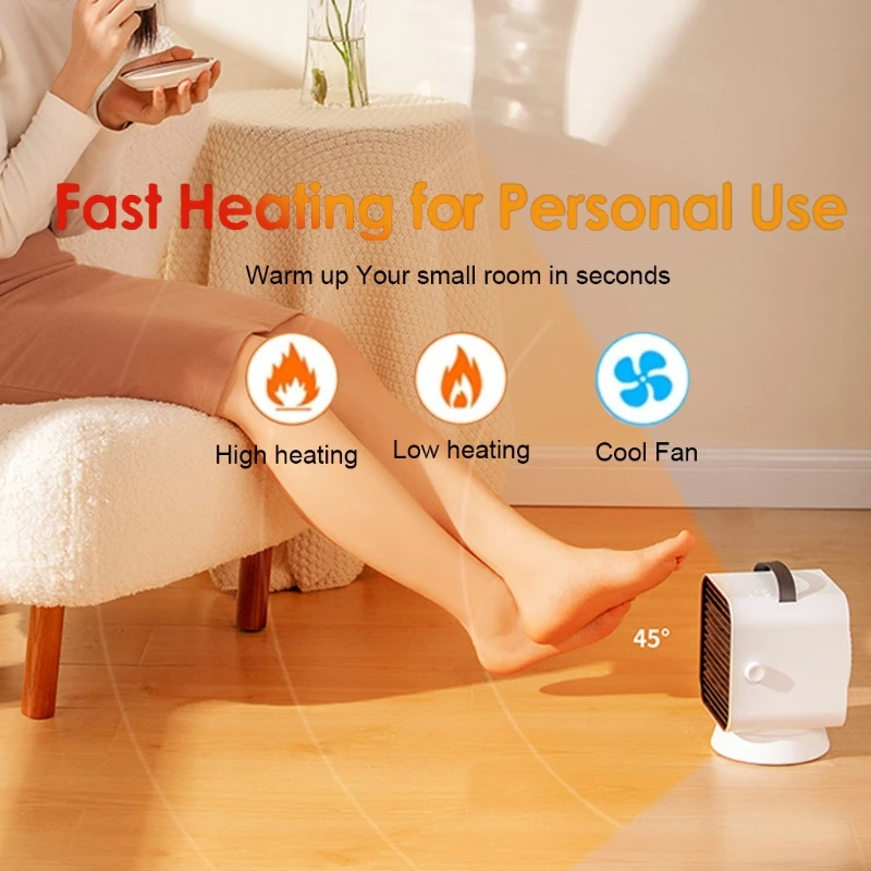 

Small Space Heater Electric Heater Fan Portable Ceramic Heater for Room Office Indoor Use Bedroom Desk