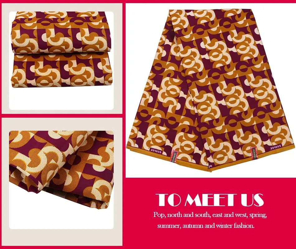 

2021 On Sale African Fabric High Quality Polyester Ankara Prints Fabric Classic Batik Sewing DIY Women's Wrap Long Dress FP6118