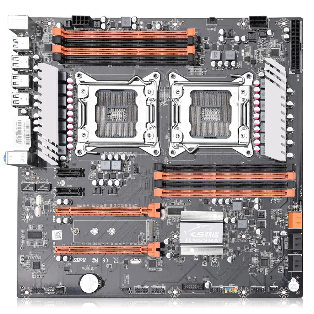 Billig X79 Dual CPU Motherboard E-ATX LGA2011 M.2 NVME SATA 3,0 E-ATX 8 DDR3 2 PCI-E 16X 3,0 E5 2680 V2 Crossfire Mainboard