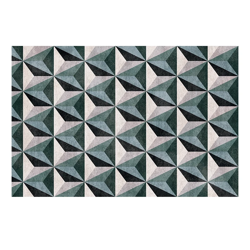 Популярный современный напольный коврик с геометрическим рисунком без волос