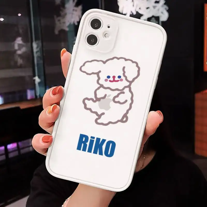 

Cute animal bear dog Phone Cases matte transparent For iphone 7 8 11 12 plus mini x xs xr pro max cover