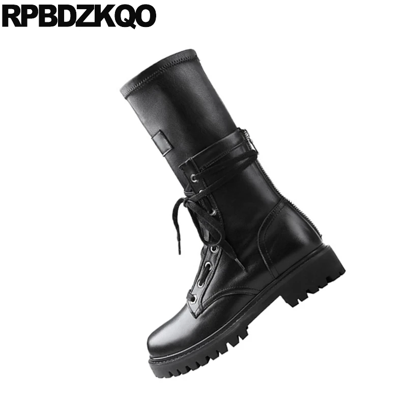 Зимняя дизайнерская обувь со шнуровкой женские роскошные ботинки до середины