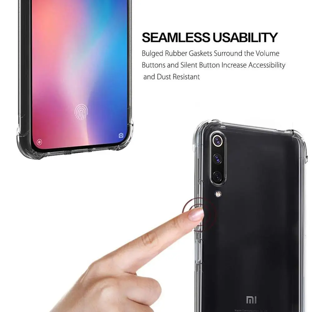 Силиконовый чехол Crystail для Xiaomi Mi 9 SE Explorer усиленная угловая задняя крышка Lite