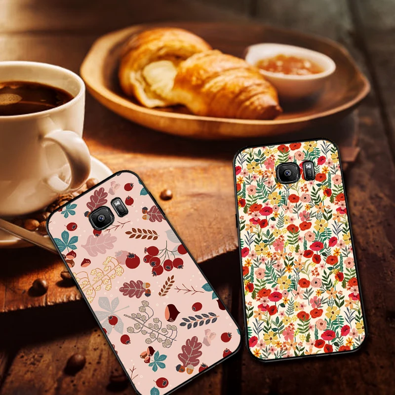 Плитка мультфильм розы цветы для samsung A6 A7 A3 A5 A8 Plus A40 A50 A20 A10 A60 A70 2018 ТПУ мягкий чехол