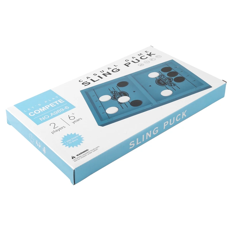

Fast Sling Puck Game Table Desktop Battle Ice Hockey Game Board Game Toys for Adults and Kids with 2 Extra Spring Rope