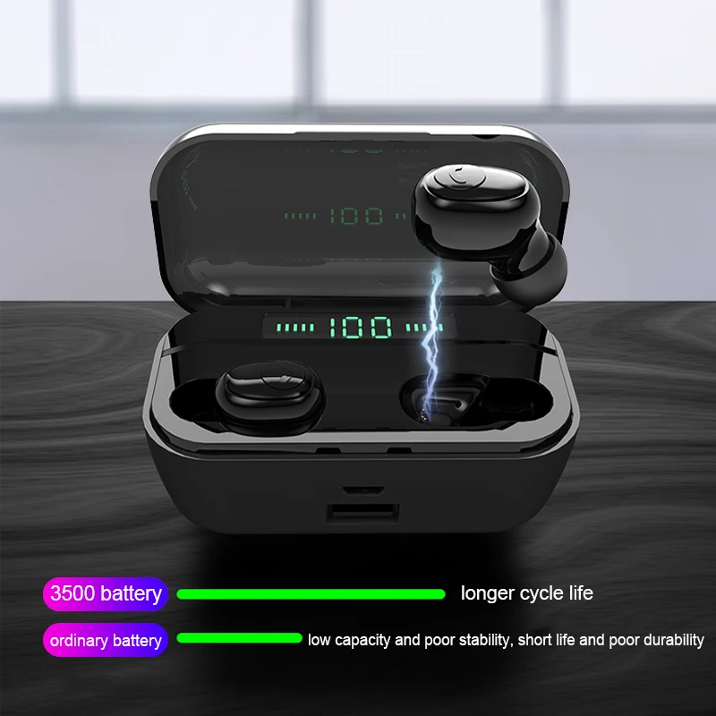 Мини Новые Bluetooth наушники G6s TWS IPX7 8D бас беспроводной зарядки светодиодный дисплей 3500 мАч многофункциональные наушники гарнитура