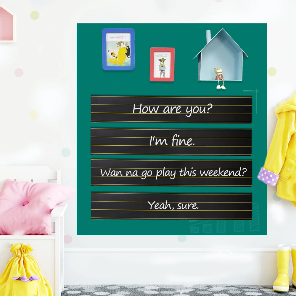 

Learning English Words Letters Spelling Alphabet Chalk Writing Children Early Educational Card Fridge Magnets Blackboard Sticker