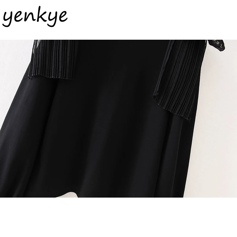 Винтажные черные толстовки для женщин с бантом и круглым вырезом пуловер