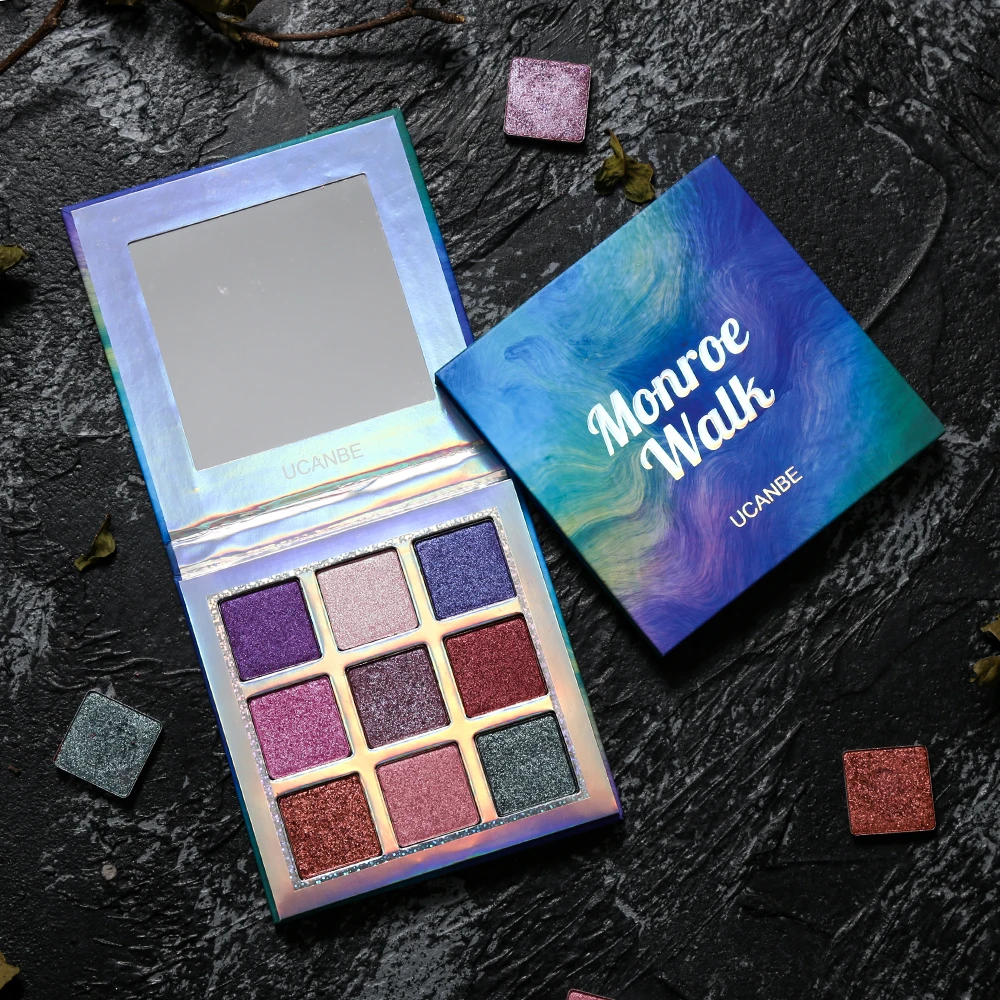 UCANBE Новинка 9 оттенков блестящие матовые тени палитра голографические для век