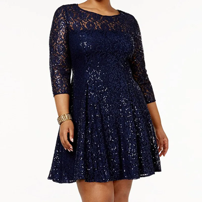 Женское платье в стиле ретро joineler вечерние блестящие платья с круглым вырезом и