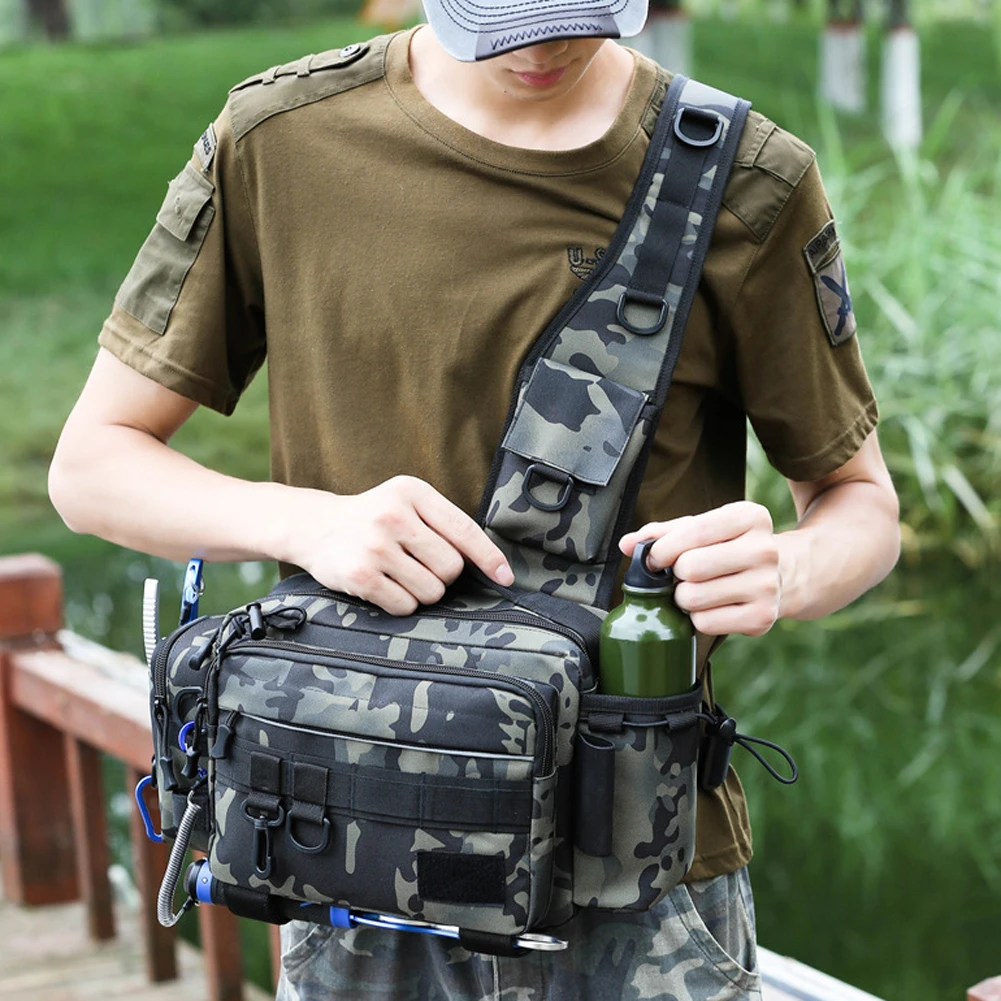 

Outdoor Sports Waist Pack Compression Resistance Fishing Lures Tackle Storage Shoulder Crossbody Bags Outdoor Fishing