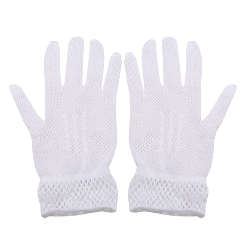

Women Lace Mesh Hollow Out Gloves Women Summer Autumn Elegant Evening Party Gloves Bride Elastic Gloves