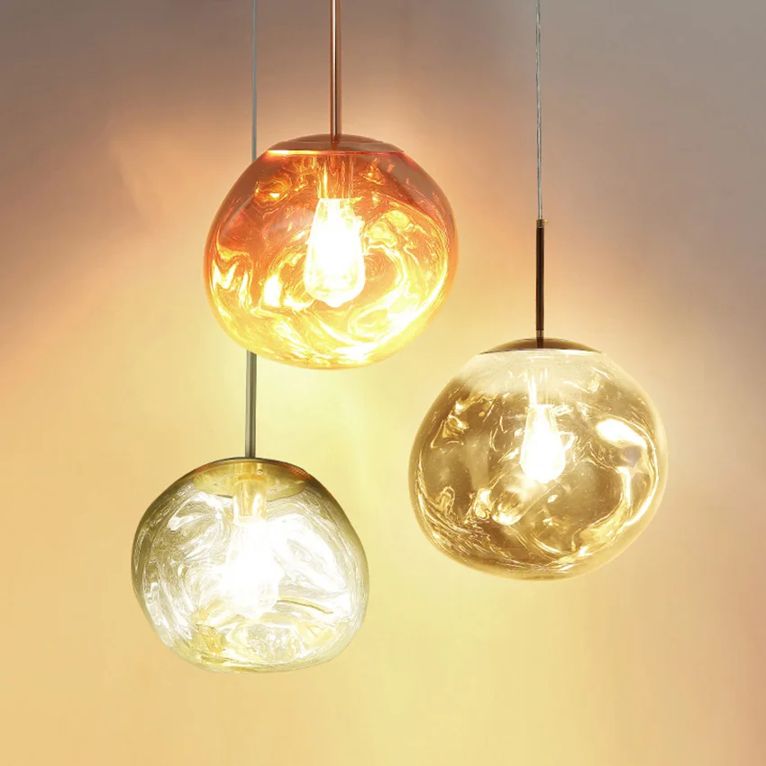 

Modern Glass Led Pendant Lamp Lights Nordic Hanging Ceiling Lamps Postmodern Chandelier Lighting In Bedroom JW Melt Lava