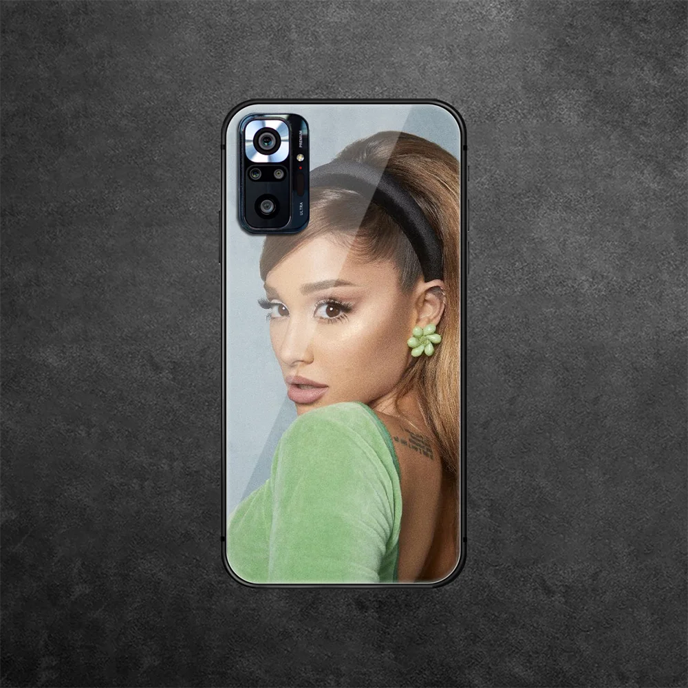

AG Ari Arianas Grande Tempered Glass Phone Case Cover For Xiaomi Redmi Note 7 8 9 10 A C T S Pro K 30 40 Bumper Trend