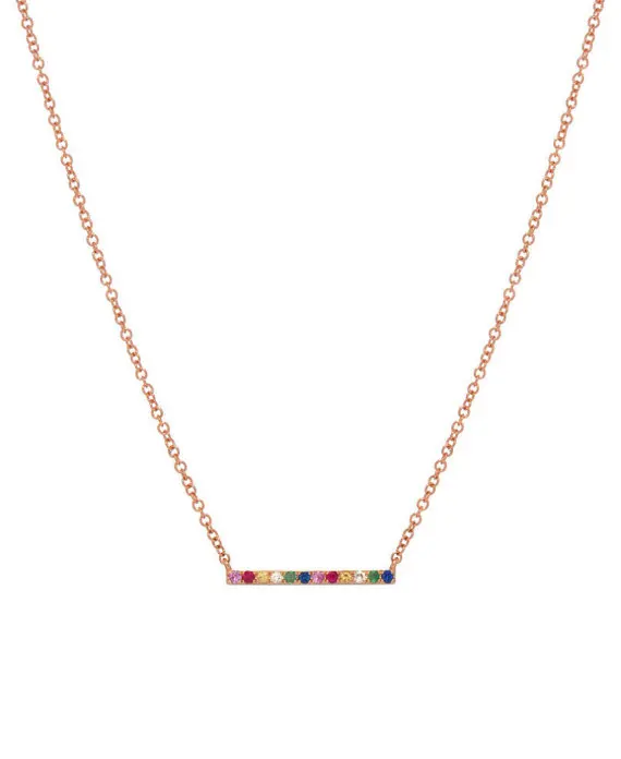 Простое Ожерелье в виде радуги цвет розового золота и серебра серебро 925 пробы