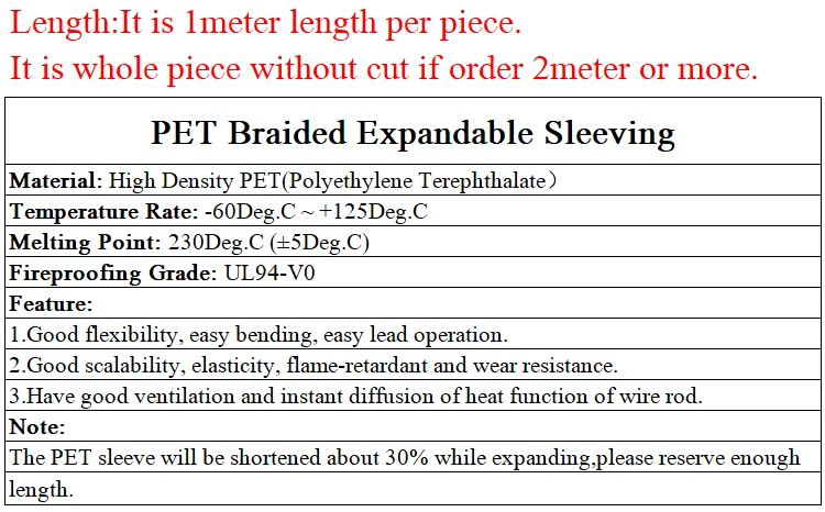 2 м 3 мм-30 мм ПЭТ расширяемая кабельная втулка плотная плетеная высокая плотность