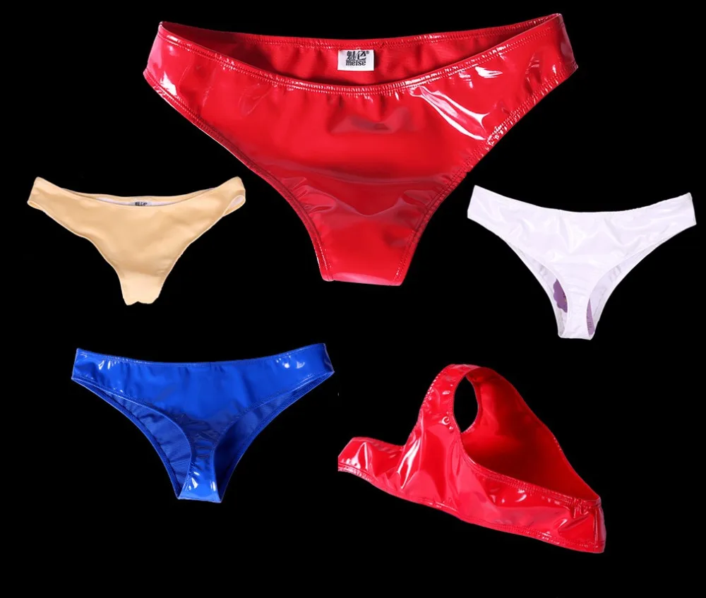 

Sexy Candy Color Wetlook PVC Latex G-string Women Thongs Sexy G Strings Lingerie String Femme T-back Thong Tanga Briefs Bragas
