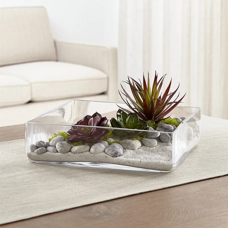 Ваза стеклянный цветочный горшок простой подсвечник для водяной лилии в