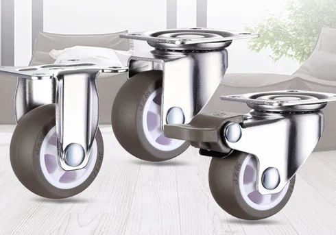 

4PCS 360 Degree Screw Swivel Caster Rubber Wheel Noiseless Wheel Shopping Cart Trolley Cabinet 1/1.25/1.5/2 Inch