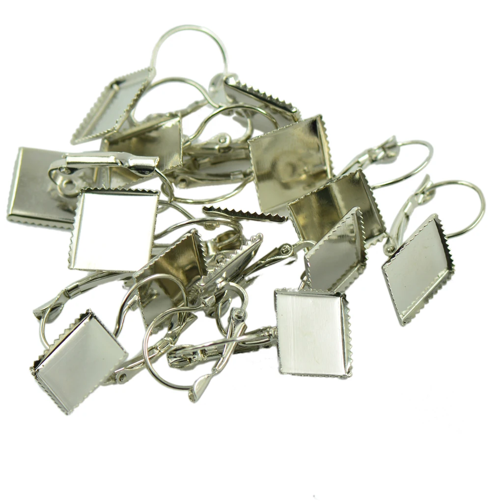 

12 шт 12 мм Pad квадратный кабошон обратная сторона основы для серег Изготовление ювелирных изделий DIY