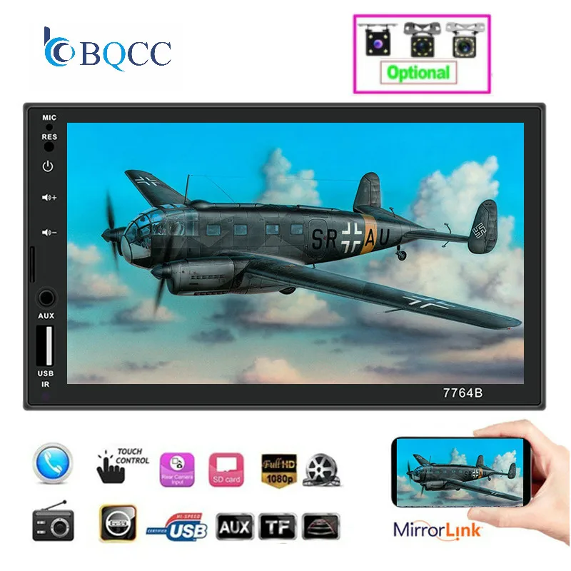 2 DIN MP5 плеер Авторадио Bluetooth автомобильное радио 7 дюймовый сенсорный экран Mirrorlink