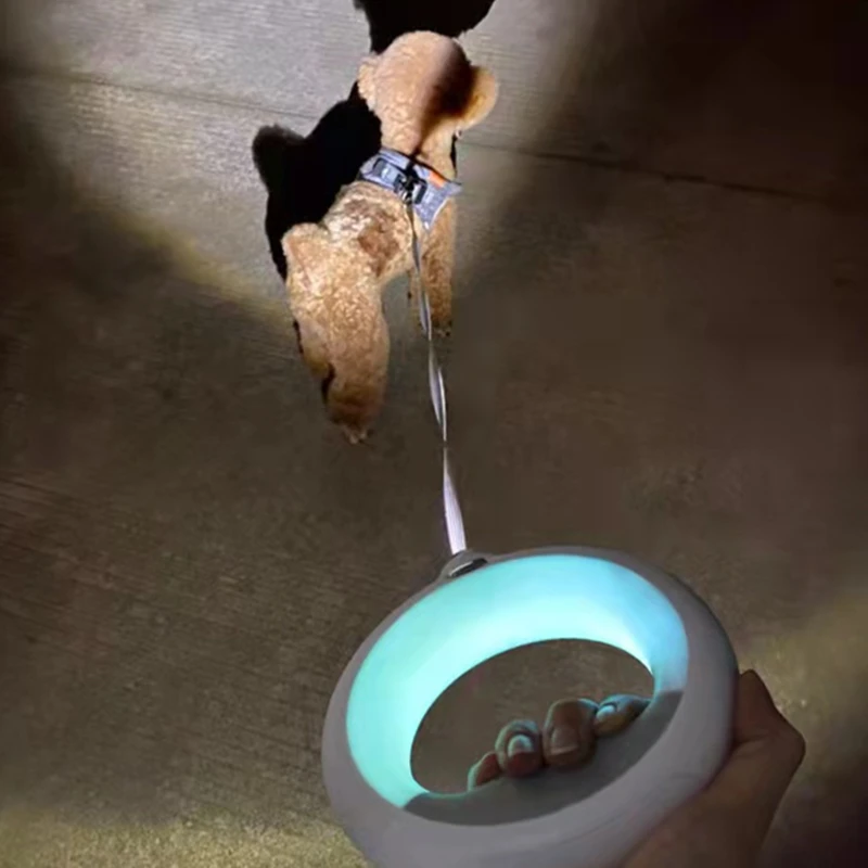 Поводок для домашних питомцев светодиодная обесцвечивающаяся Съемная рулетка