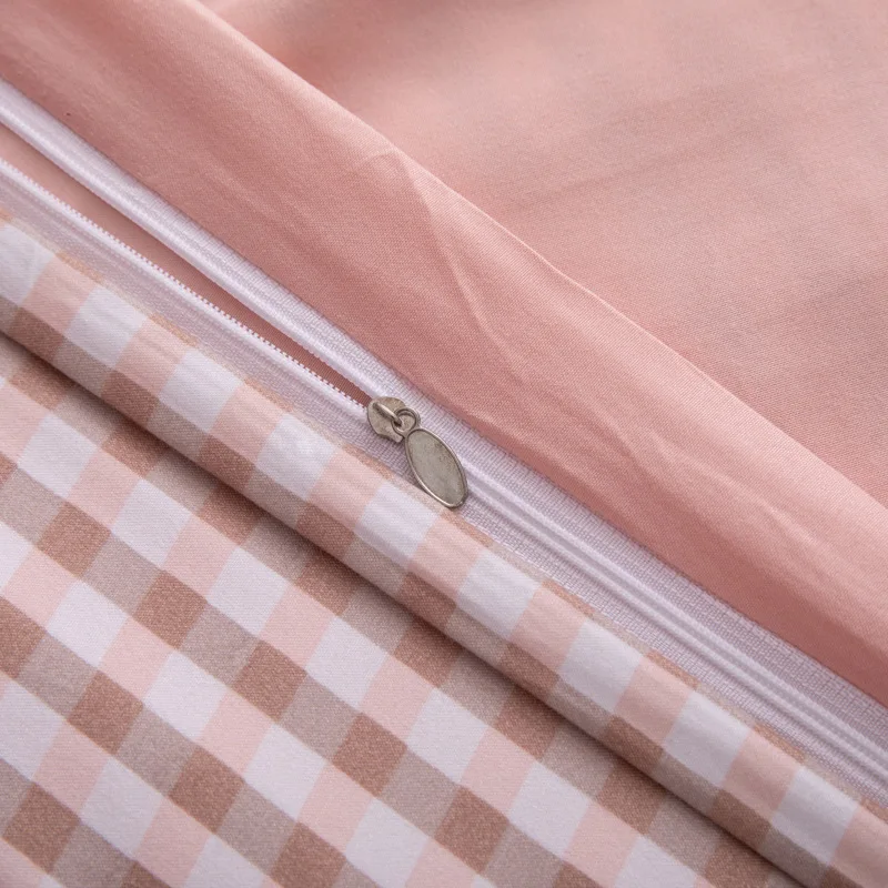 Элегантный Простой постельный комплект из 4 предметов 100% Потертого хлопка мягкий