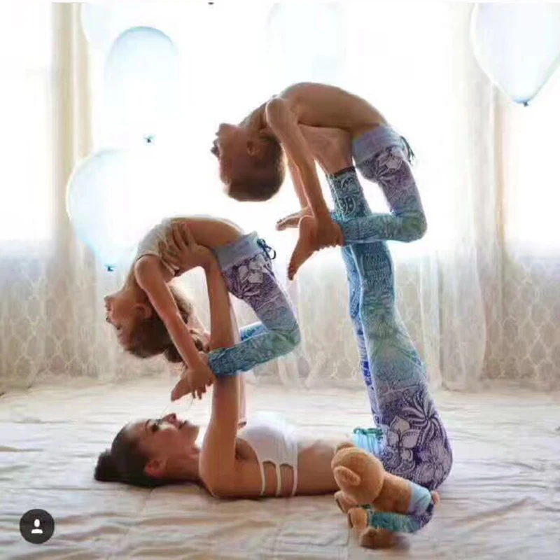 Леггинсы с высокой талией спортивные женские леггинсы для фитнеса детьми штаны