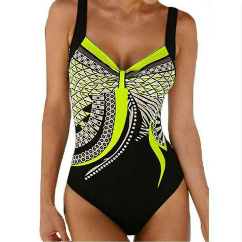 

2020 new swimsuit sling printed women's one-piece sexy backless beachwear