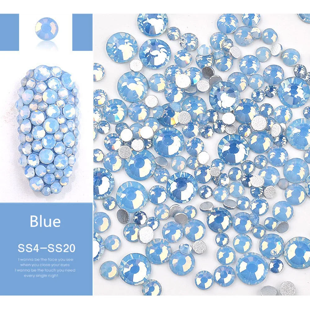 1 упаковка для дизайна ногтей стразы наконечники из смолы белок AB кристалл