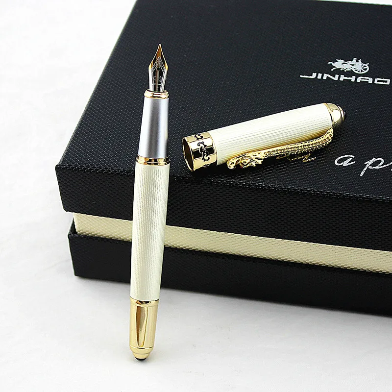 Jinhao Роскошная авторучка в классическом стиле с клипсой дракона средняя перьевая