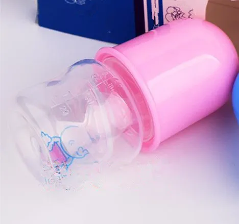 Розовый Lovely Baby Мини Портативная для кормления безопасный, не содержит БФА новорожденных детей уход за ребенком кормушка Молоко Фруктовый сок бутылки 60 мл - Цвет: Розовый
