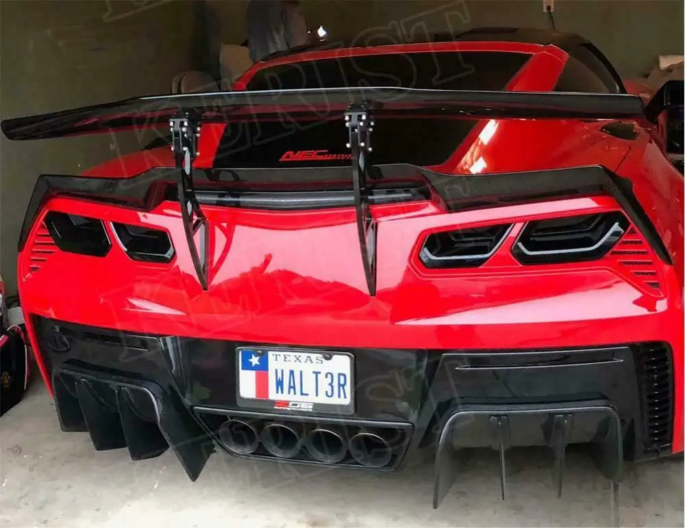 Углеродное волокно Gemini дизайн стиль задний диффузор подходит для 2014 2017 Corvette