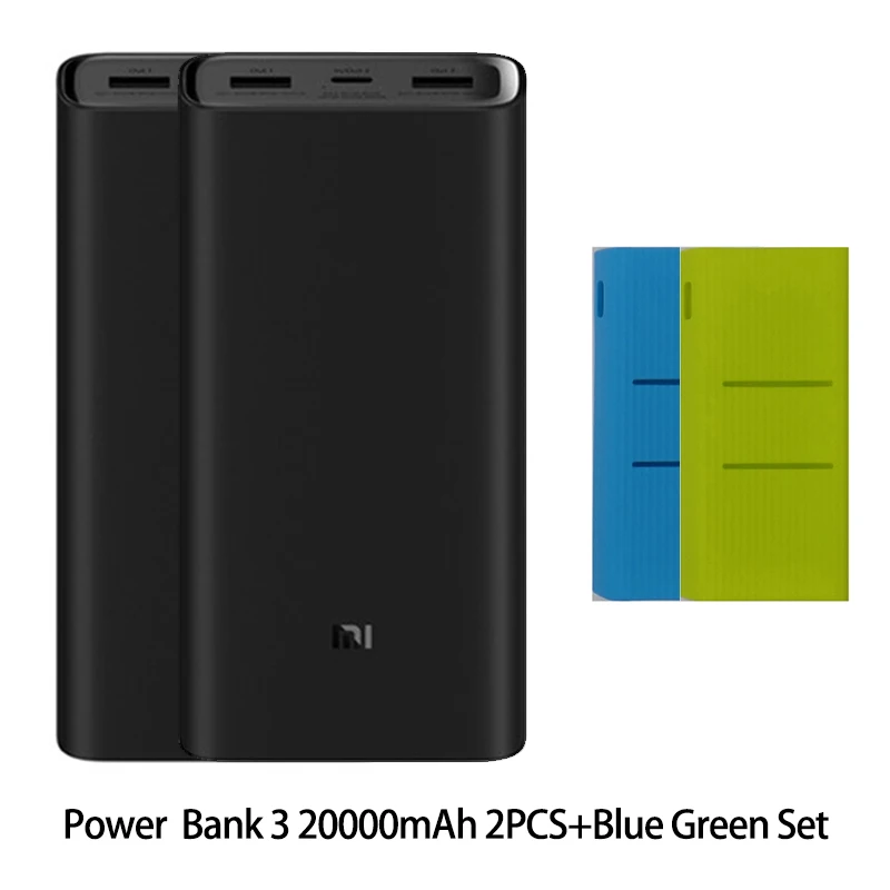 2 Bank case BG Xiaomi mi power Bank 20000 мАч 3 USB-C 45 Вт три порты вывода PD быстрое зарядное устройство power bank Xiao mi 2C внешний аккумулятор - Цвет: 2 Bank case BG