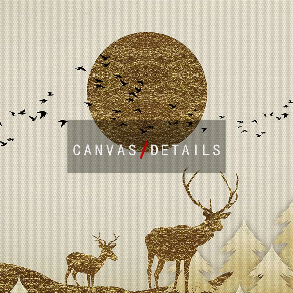 Абстрактная Гора Северный постер Золотая Картина на холсте птица солнце