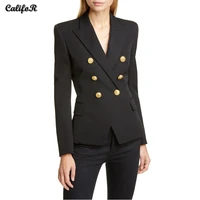 double breasted womens office blazer suit fashion plaid jacket slim eelegant female solid coat autumn 2021 girls jackets