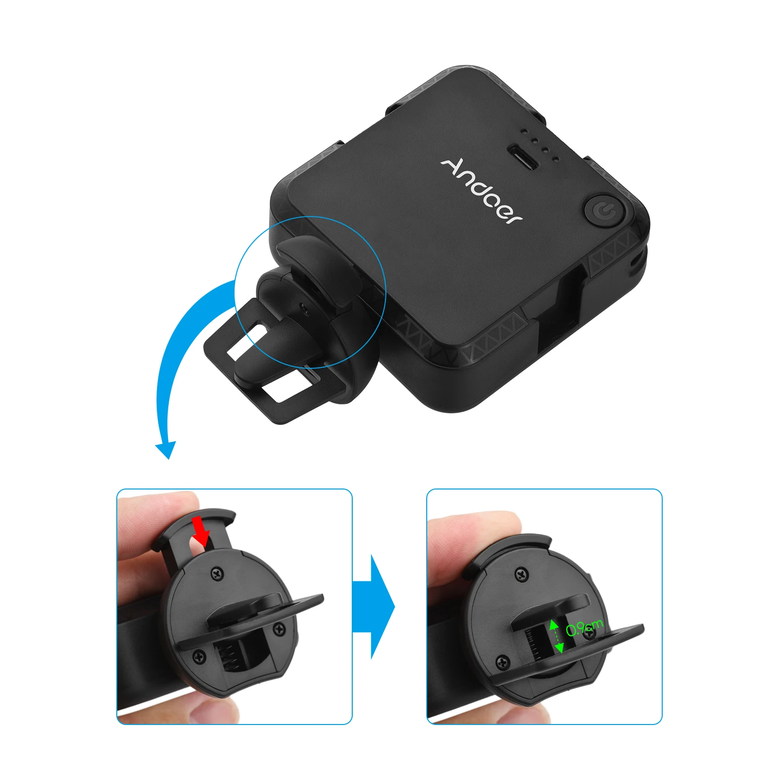 Портативный светодиодный светильник Andoer W36 для фотосъемки 5600K с 3 креплениями на