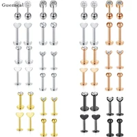 guemcal 8pcs hot sale sweet zircon straight rod nose nail set exquisite body piercing jewelry