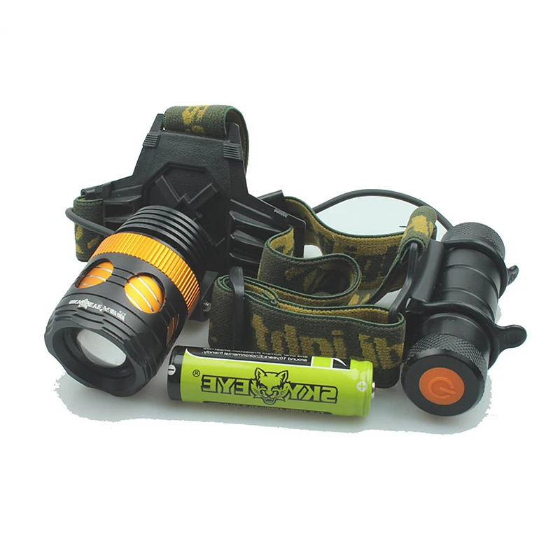 200 м наружная Регулируемая фокусировка налобный фонарь Бытовая фара 500 люмен