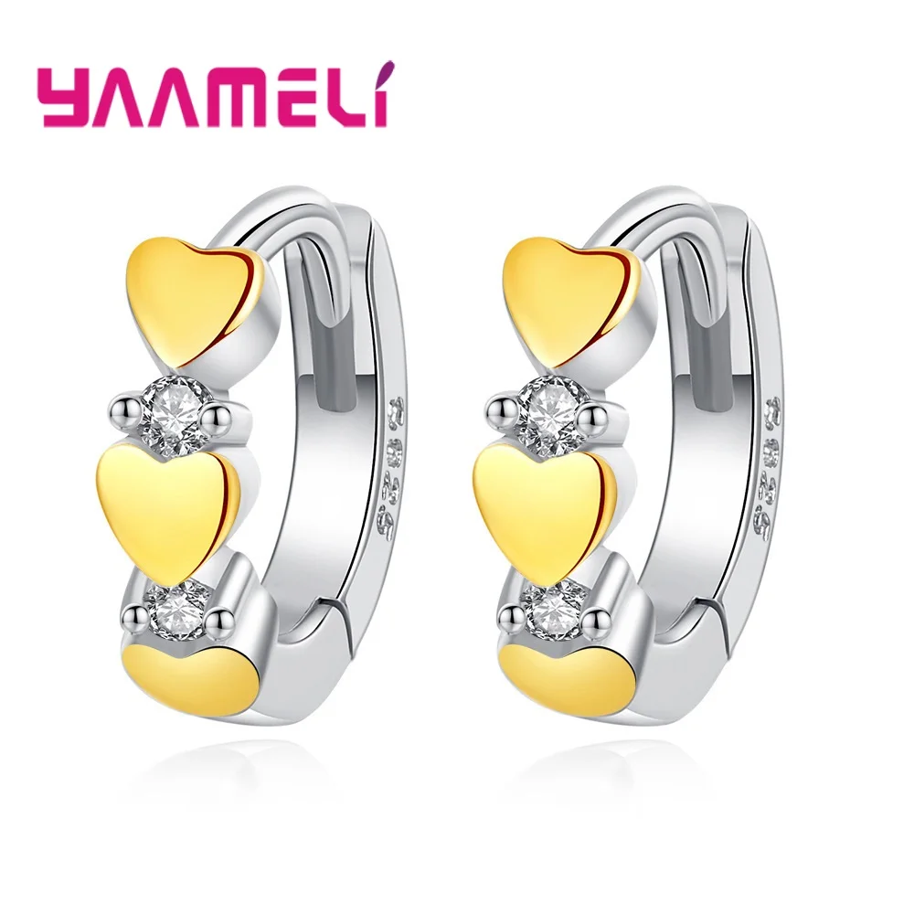 Серьги кольца из серебра 925 пробы круглые серьги с прозрачным кубическим