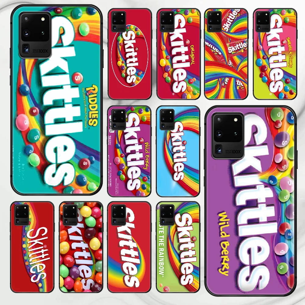 

Skittles Sweet Sour Fruit Candies Phone Case Cover Hull For Samsung Galaxy S 7 8 9 10 e 20 FE edge uitra plus Note 9 10 20 black