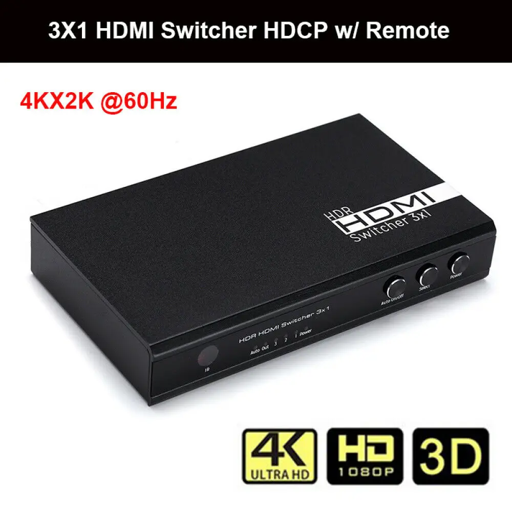Топ 3 в 1 выход видео HDMI аудио коммутатор 1080P 60 Гц 7.1CH 4 к x 2 HD для PS3 PS4 HDTV DVD Xbox360 |