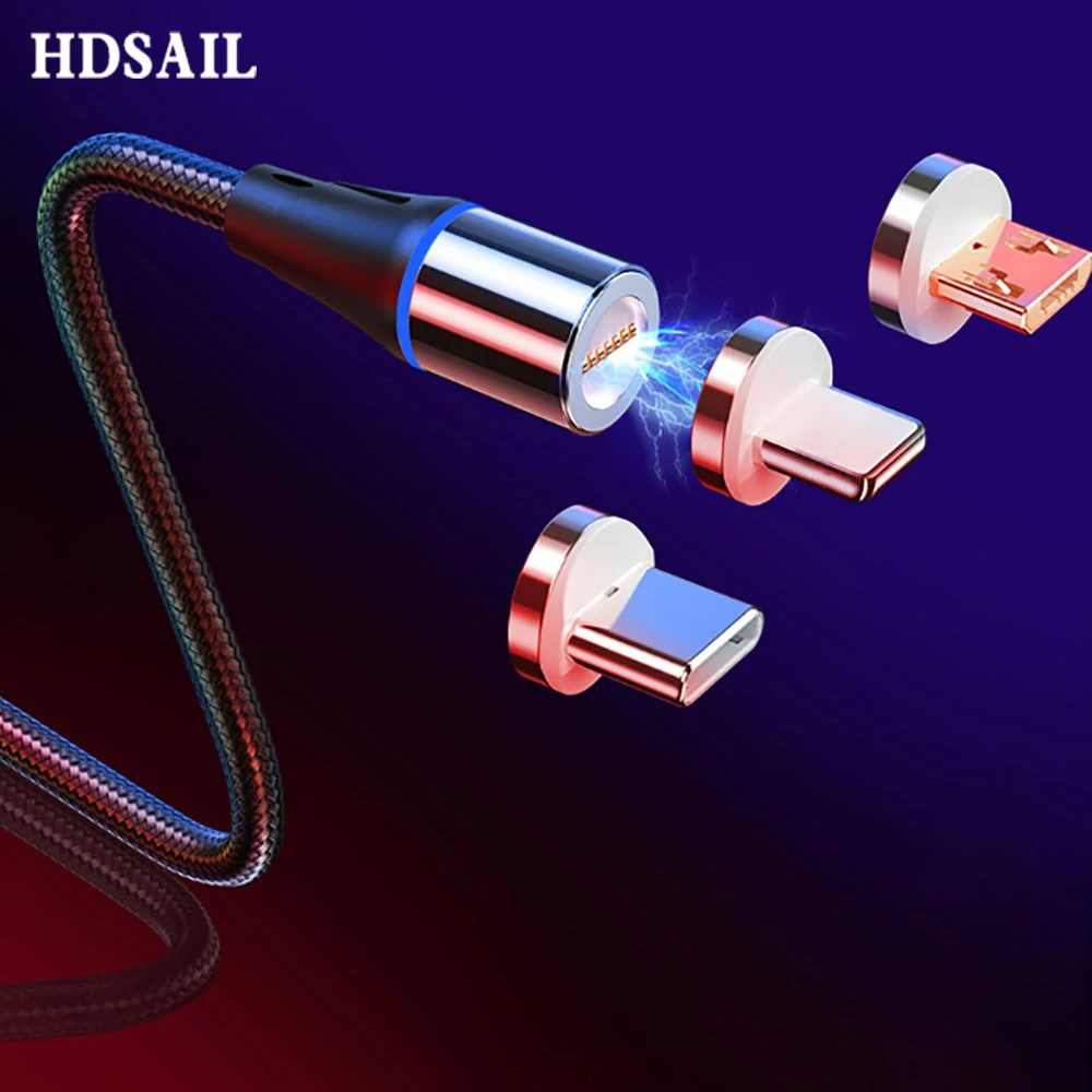 Магнитный Micro USB кабель для iphone XS MAX samsung Xiaomi usb type C 3A Быстрая зарядка магнит