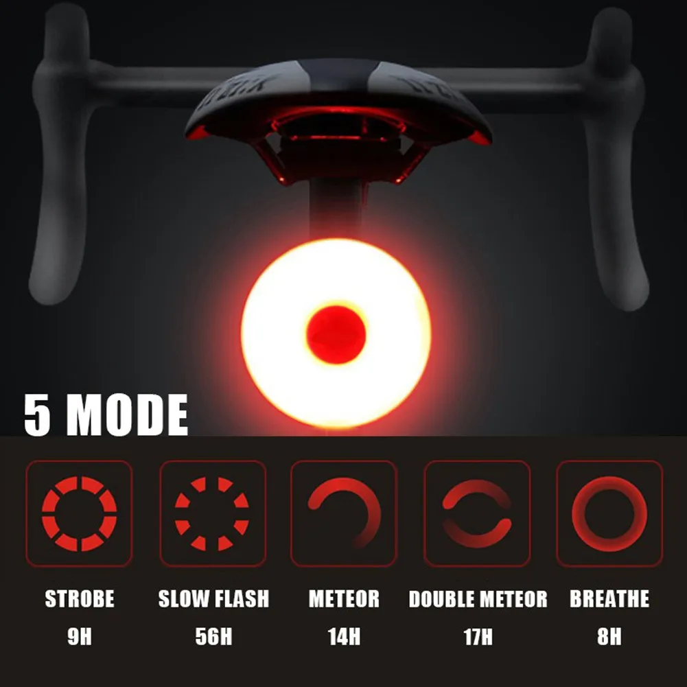 

Mini LED Bicycle Tail Light 5 Modes Usb Charging Bike Taillight IPX5 Waterproof Cycling Safety Warning Lamp Saddle Rear Lights