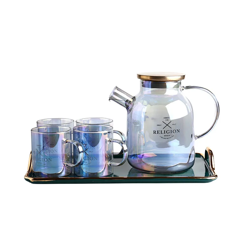 

Glass large-capacity cold kettle set heat-resistant explosion-proof teapot cool boiling cup pot home kettle juice jug cup