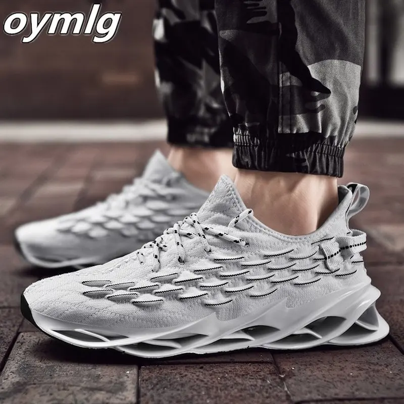 

New Running Shoes for Men Breathable Wear-resistant Mesh Blade Sneakers 2019 Fitness Trainer Sport Shoes Zapatos De Mujer