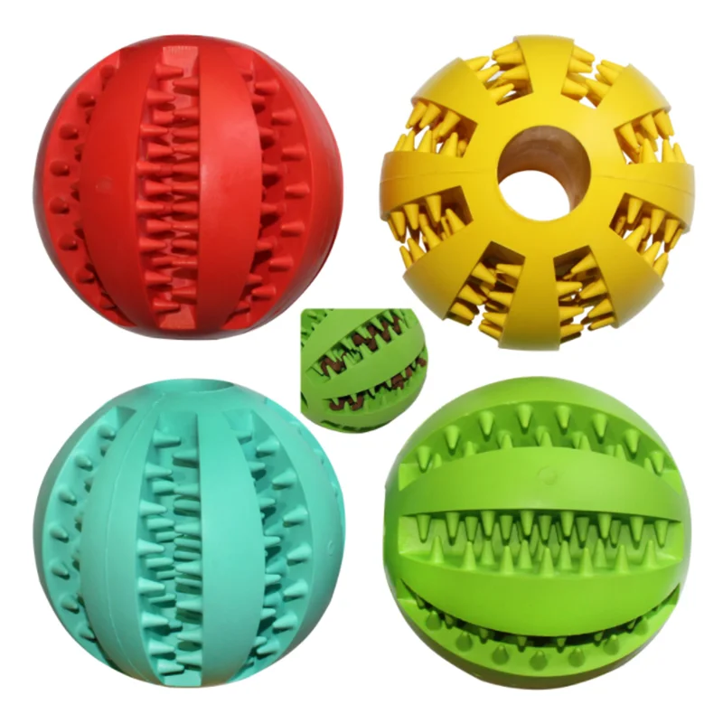 

Dog Molar Tooth Clean Chew Ball Natural Rubber Leaking Foods Interative Pets Toy Puppy Cats Supplies