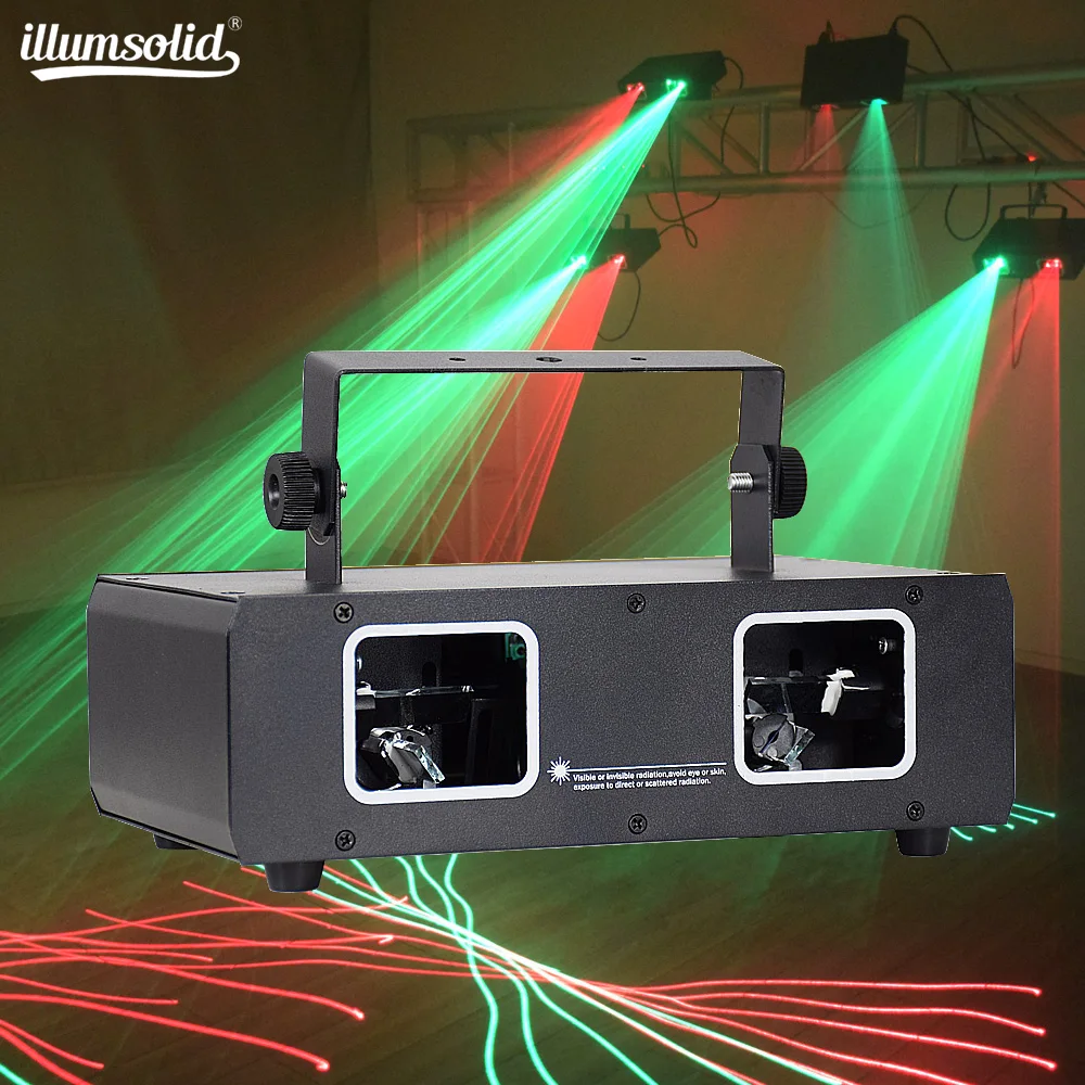 Laser Light Projector 2 Eyes RG Disco Party DMX Control Lighting For Halloween Christmas DJ Stage Effects